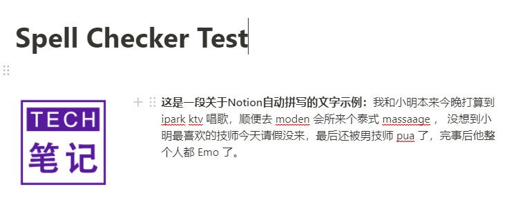Notion拼写检查示例